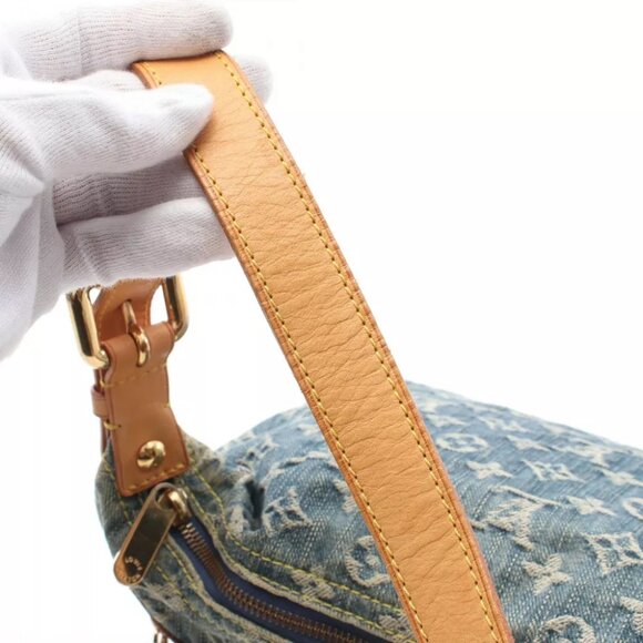 LOUIS VUITTON Baggy PM Shoulder Bag Monogram denim leather Blue Used LV - Picture 9 of 12